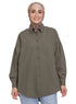 Cilantro Linen Pocket Over Size Shirt - Khotwh